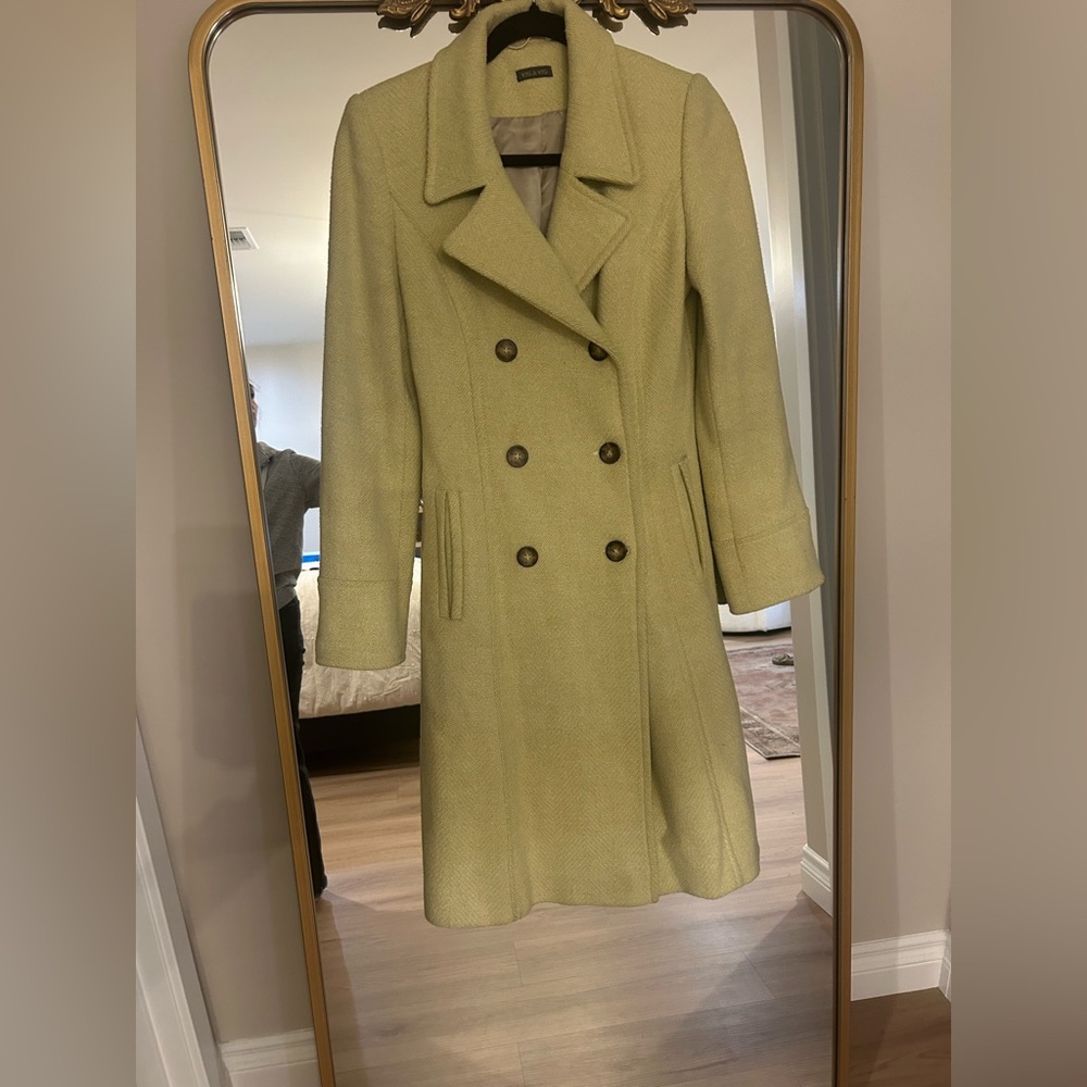 Via a Vis Elegant Women's Double-Breasted Coat - creamy yellow